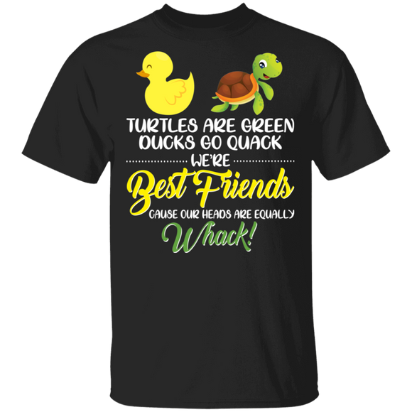Turtles Are Green Ducks Go Quack We're Best Friends Cause Our Heads Are Equally Whack Funny Friends Gifts T-Shirt - Macnystore