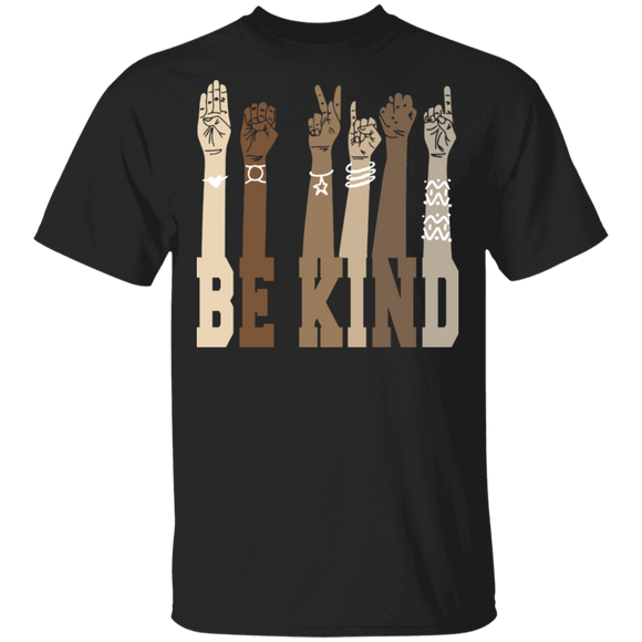 Be Kind Cool American Sign Language Juneteeth Pride Black Gifts T-Shirt - Macnystore