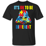 It's Ok To Be Different Colorful Puzzle Pieces Darth Vader Shirt Matching Autistic Children Autism Patient Autism Awareness Gifts T-Shirt - Macnystore