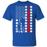 Softball Dad American Flag Shirt Matching Softball Lover Player Fans Coach Trainer Father's Day Gifts T-Shirt - Macnystore