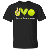 Peace Love Tennis Cute Victory Hand Emoji Heart Tennis Shirt Matching Tennis Player Lover Gifts T-Shirt - Macnystore