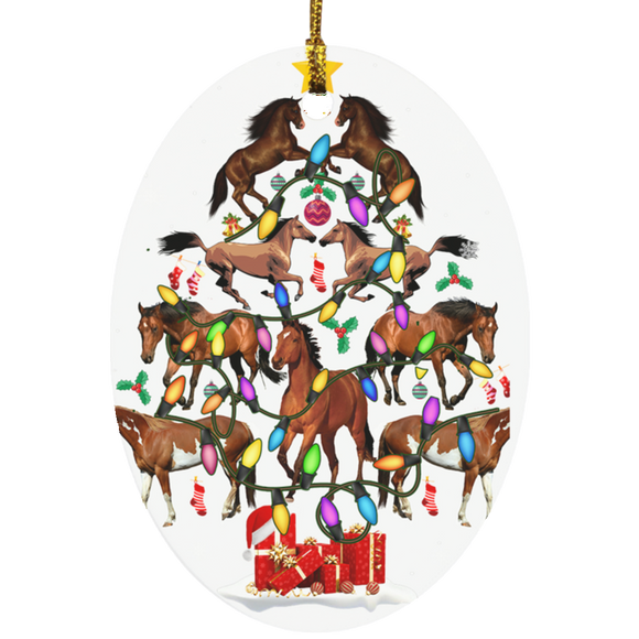 Oval Ornament Horse Christmas Tree SUBORNO Oval Ornament