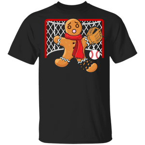 Christmas Gingerbread Shirt Baseball Goalie Funny Christmas Gingerbread Man Snap Baseball Player Lover Gifts T-Shirt - Macnystore