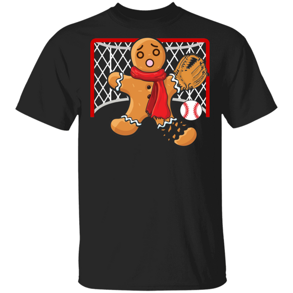 Christmas Gingerbread Shirt Baseball Goalie Funny Christmas Gingerbread Man Snap Baseball Player Lover Gifts T-Shirt - Macnystore