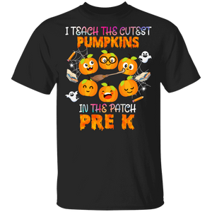 Halloween School Costume I Teach The Cutest Pre-K Pumpkins In The Patch T-Shirt - Macnystore