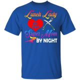 Lunch Lady By Day Super Mom By Night Cute Lunch Lady Heart Shirt Matching Lunch Lady Chef Mom Mother's Day Women Gifts T-Shirt - Macnystore