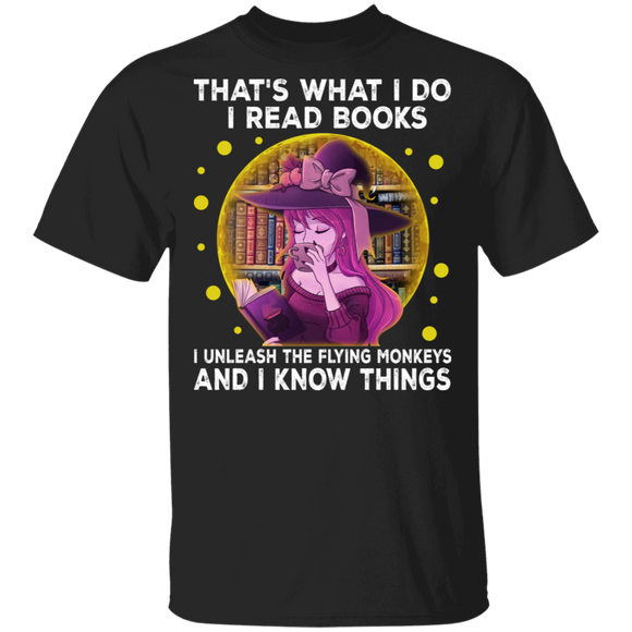 Halloween Witch Book Lover Shirt That's What I Do I Read Books Cute Halloween Witch Book Nerd Lover Gifts Halloween T-Shirt - Macnystore