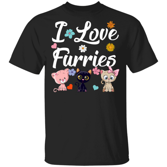 I Love Furries Cute Cat Animal Lover Owner Gifts T-Shirt - Macnystore