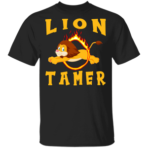Lion Lover Shirt Circus Lion Tamer Cute Lion Jumping Through Fire Lion Lover Gifts T-Shirt - Macnystore