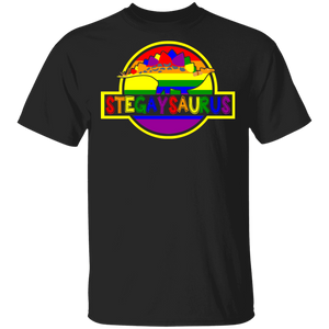 Pride LGBT Flag Stegosaurus Proud LGBT Gay Lesbian Gifts T-Shirt - Macnystore
