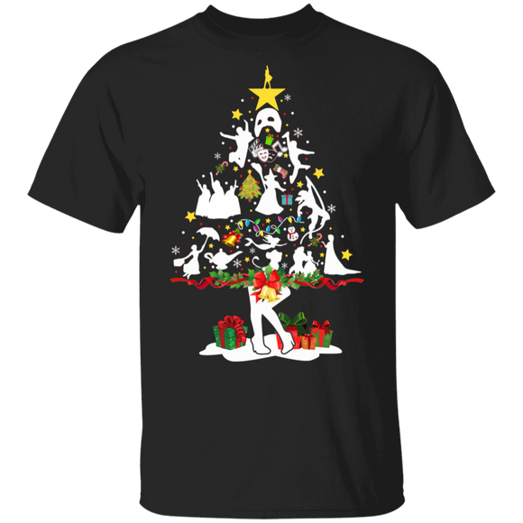 Christmas Tree Shirt Broadway Musical Theatre Christmas Tree Cool Christmas Tree Music Theatre Lover Gifts Christmas T-Shirt - Macnystore