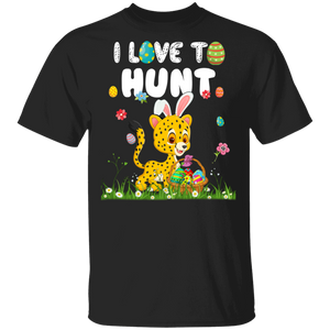 I Love To Hunt Funny Rabbit Bunny Cheetah Eggs Easter Day Matching Shirt For Kids Men Women Cheetah Lover Gifts T-Shirt - Macnystore