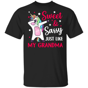 Sweet And Sassy Just Like My Grandma Funny Unicorn Matching Family Gifts T-Shirt - Macnystore