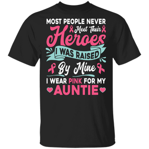 I Wear Pink For My Auntie Cool Breast Cancer Awareness Family Gifts T-Shirt - Macnystore
