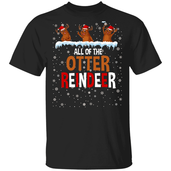 Christmas Otter Lover Shirt All Of The Otter Reindeer Cool Christmas Reindeer Santa Otter Lover Gifts Christmas T-Shirt - Macnystore