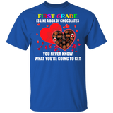 First Grade Is Like A Box Of Chocolates Matching Shirts For Elementary Middle Teacher Personalized Valentine Gifts T-Shirt - Macnystore