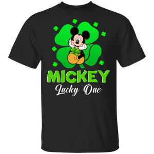 Cute Mickey Lucky One Clover St Patrick's Day Movies Lover T-Shirt - Macnystore