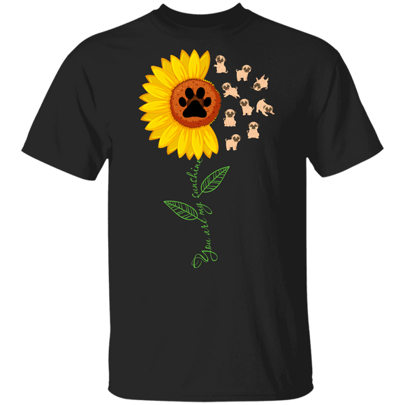 You Are My Sunshine Sunflower Flower Pug Dog Pet Lover Owner Gifts Youth T-Shirt - Macnystore