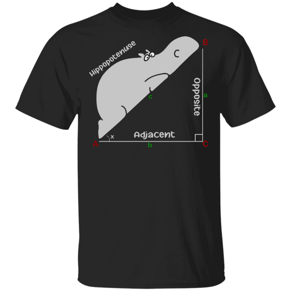 Science Teacher Lover Shirt Adjacent Opposite Hippopotenuse Funny Science Passion Teacher Hippo Lover Gifts T-Shirt - Macnystore