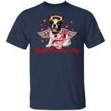 Happy Valentine's Day Cupid French Bulldog Dog Pet Lover Matching Shirts For Couples Boys Girls Women Personalized Valentine Gifts T-Shirt - Macnystore
