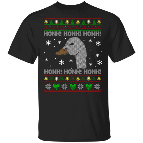 Christmas Goose Lover Shirt Honk Honk Honk Funny Ugly Christmas Sweater Goose Game Gamer Lover Gifts Christmas T-Shirt - Macnystore