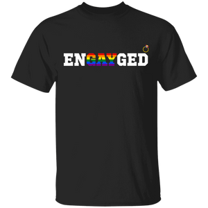 Engayged Cute Pride LGBT Engagement Gay Proud LGBT Gay Lesbian Gifts T-Shirt - Macnystore