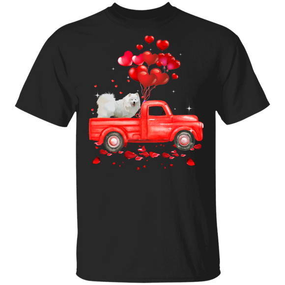 Samoyed Riding Truck Samoyed Dog Pet Lover Matching Shirts For Couples Boys Girl Women Personalized Valentine Gifts T-Shirt - Macnystore