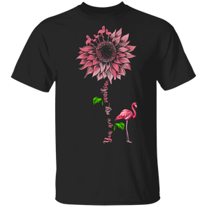 Women You Are My Sunshine Sunflower Flamingo Floral Lover Gifts T-Shirt - Macnystore