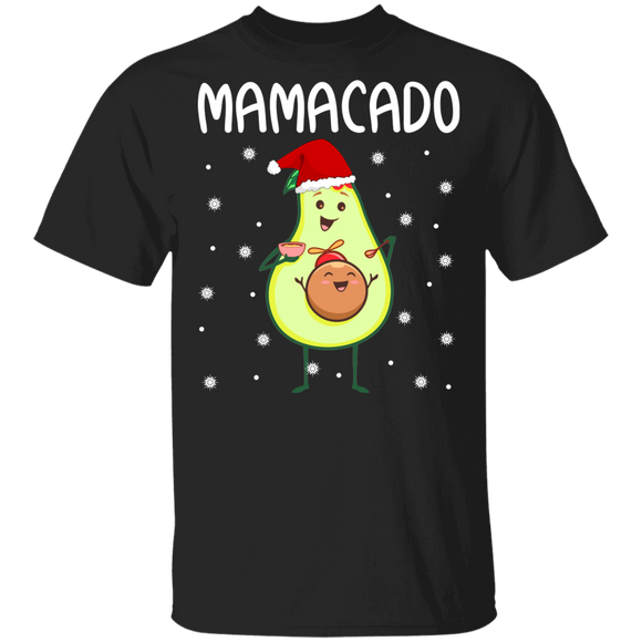Christmas Avocado Shirt Mamacado Funny Christmas Santa Avocado Pregnancy Mom Gifts T-Shirt - Macnystore