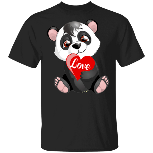 Love Panda Hugging Heart Panda Wild Animal Lover Husband Wife Fiance Fiancee Boyfriend Girlfriend Mom Dad Grandma Couple Valentine T-Shirt - Macnystore