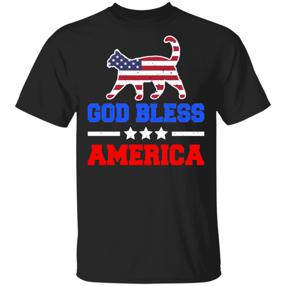 God Bless America Cool American Flag Bobcat Shirt Matching Bobcat Lover Fans American Social Distancing Gifts T-Shirt - Macnystore