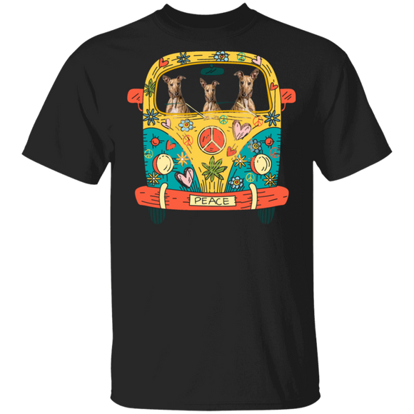 Whippet Riding Hippie Bus Funny Whippet Dog Pet Lover Hippie Van Matching Shirt For Men Women Gifts T-Shirt - Macnystore