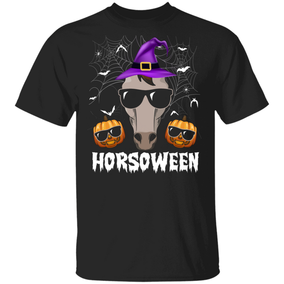 Halloween Witch Lover Shirt Horsoween Funny Halloween Witch Horse Lover Gifts Halloween T-Shirt - Macnystore