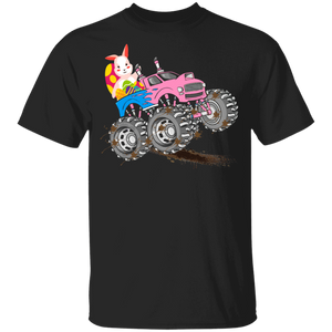 Bunny Riding Monster Truck Easter Eggs Funny Easter Biker Gifts Youth T-Shirt - Macnystore