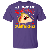 All I Want For Valentine Sandwiches T-Shirt - Macnystore