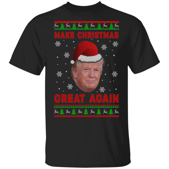 Christmas Trump Shirt Make Christmas Great Again Ugly Funny Christmas Sweater Santa Trump Election Gifts T-Shirt - Macnystore