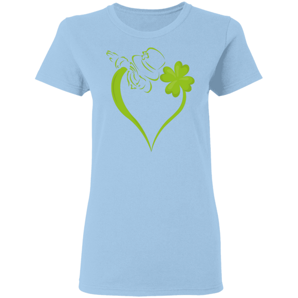 Dabbing Shamrock Leprechaun St Patrick's Day Irish Gifts Ladies T-Shirt - Macnystore