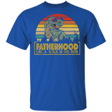 Vintage Retro Fatherhood Like A Walk In The Park Funny T-Rex Fother Shirt Matching T-Rex Dinosaurs Lover Men Dad Fother's Day Gifts T-Shirt - Macnystore