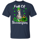 Full Of Shenanigans Leprechaun Greyhound Patricks Day T-Shirt - Macnystore