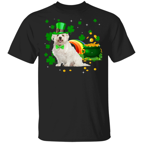 Leprechaun Maltese Dog Pet Lover Shamrock Funny Patrick's Day Kids Mens Womens St Patrick's Day Gifts T-Shirt - Macnystore