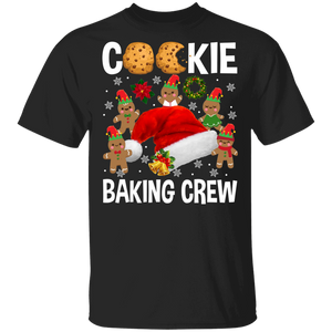 Christmas Cookie Shirt Cookie Baking Crew Funny Christmas Elf Gingerbread Man Santa Hat Cookie Lover Matching Family Group Gifts T-Shirt - Macnystore