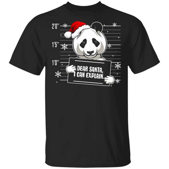 Christmas Panda Lover Shirt Dear Santa I Can Explain Funny Christmas Santa Criminal Panda Lover Gifts T-Shirt - Macnystore