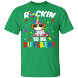 Rockin' To Be Different Tune Unicorn Autism Awareness Gifts Youth T-Shirt - Macnystore
