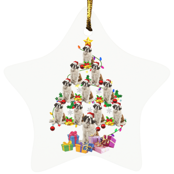 Christmas Ornament St. Bernard Christmas Tree Santa Dog Christmas Tree Christmas Lights Decorative Hanging Ornaments Ornament Xmas - Macnystore