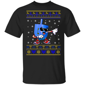 Hanukkah Shirt Dabbing Dreidel With Sunglasses Ugly Hanukkah Sweater Chanukah Christmas Dreidel Gifts T-Shirt - Macnystore