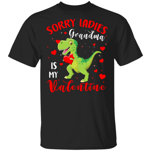 Sorry Ladies Grandma Is My Valentine T Rex Lover Kids Matching Shirts For Couples Boys Men Personalized Valentine Gifts T-Shirt - Macnystore