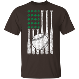 Softball American Flag Shamrock St Patrick's Day Gifts T-Shirt - Macnystore