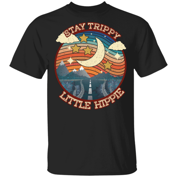 Vintage Stay Trippy Little Hippie Cool Van Peace Sign Gifts T-Shirt - Macnystore