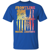 Frontline Medical Assistant Cute Medical Symbol On American Flag Shirt Matching Nurse Doctor Medical Gifts T-Shirt - Macnystore