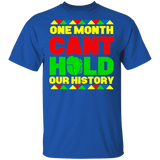 One Month Can't Hold Our History Black History Month Funny African Matching Shirt For Women Girls Ladies Queen Mom Gifts T-Shirt - Macnystore